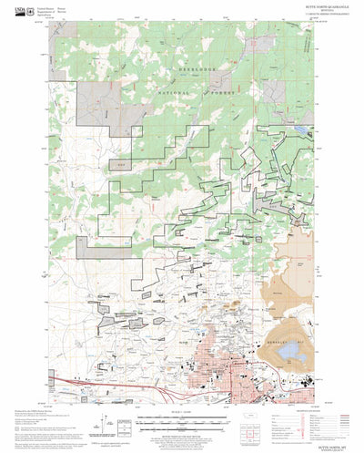 US Forest Service - Topo Butte North, MT FSTopo Legacy digital map