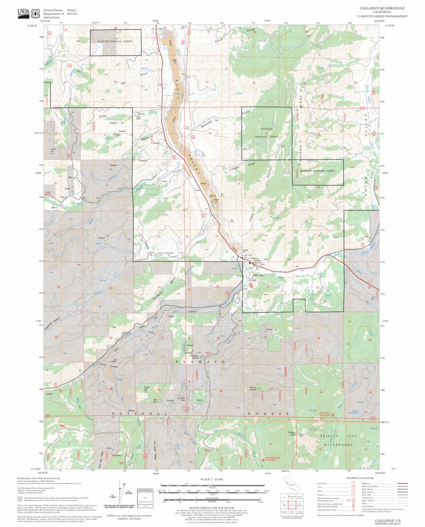 Callahan, CA FSTopo Legacy Map by US Forest Service - Topo | Avenza Maps