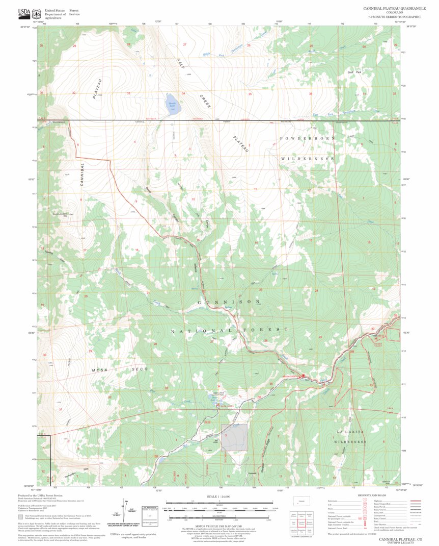 Canibal Map Cannibal Plateau, CO FSTopo Legacy Map by US Forest Service - Topo ...