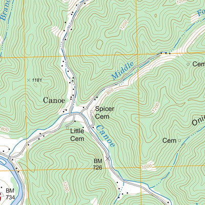 US Forest Service - Topo Canoe, KY FSTopo Legacy digital map
