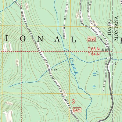 US Forest Service - Topo Canuck Peak, MT - ID FSTopo Legacy digital map