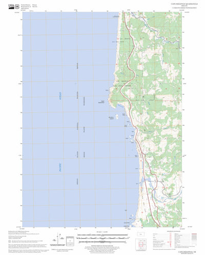 US Forest Service - Topo Cape Sebastian, OR FSTopo Legacy digital map