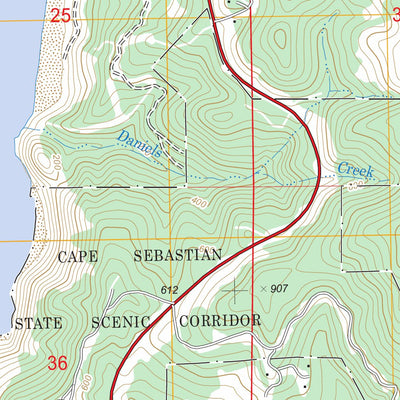 US Forest Service - Topo Cape Sebastian, OR FSTopo Legacy digital map