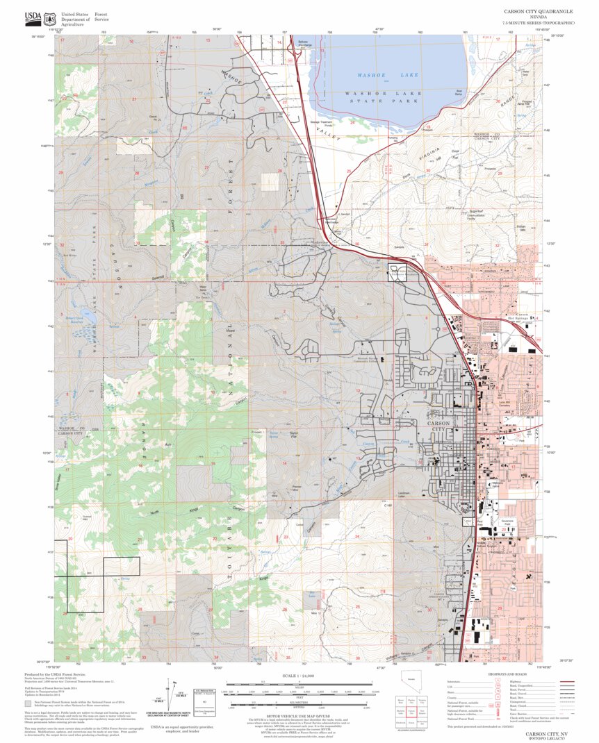 Carson City, NV FSTopo Legacy Map by US Forest Service - Topo | Avenza Maps