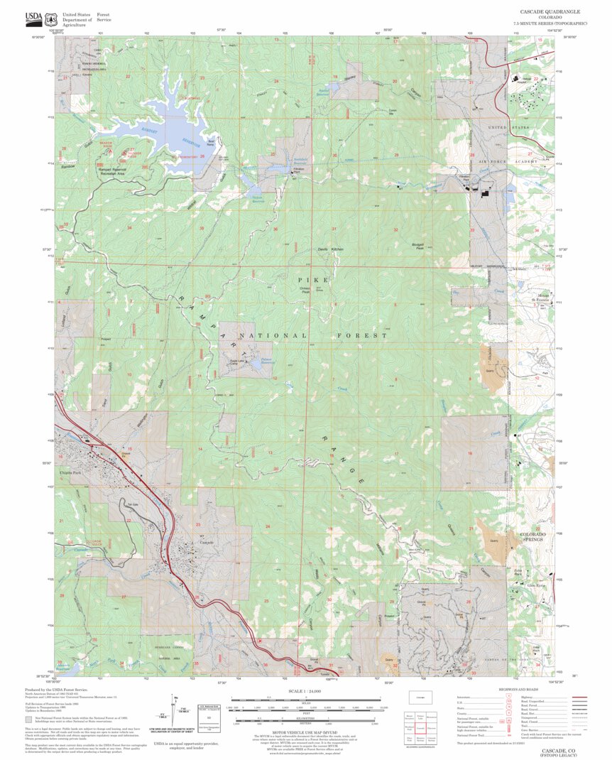 Cascade, CO FSTopo Legacy Map by US Forest Service - Topo | Avenza Maps