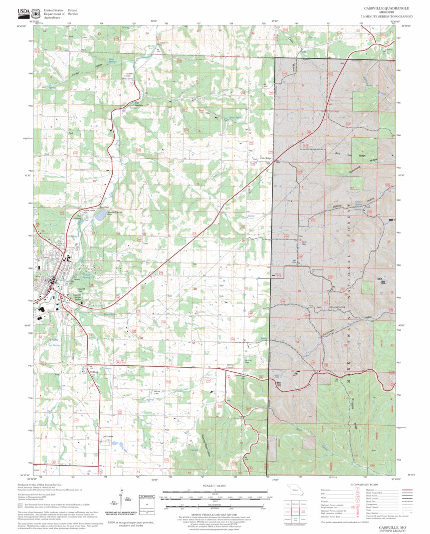 Cassville, MO FSTopo Legacy Map by US Forest Service - Topo | Avenza Maps