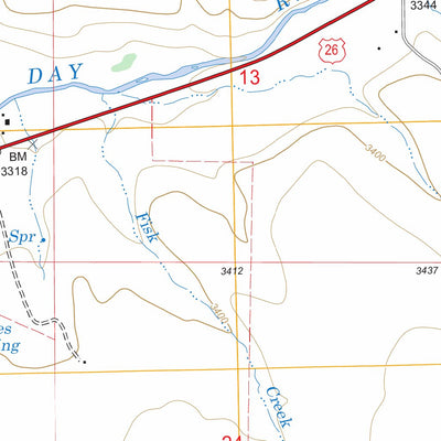 US Forest Service - Topo Castle Creek, OR FSTopo Legacy digital map