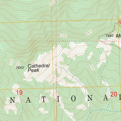 US Forest Service - Topo Cathedral Peak, MT FSTopo Legacy digital map