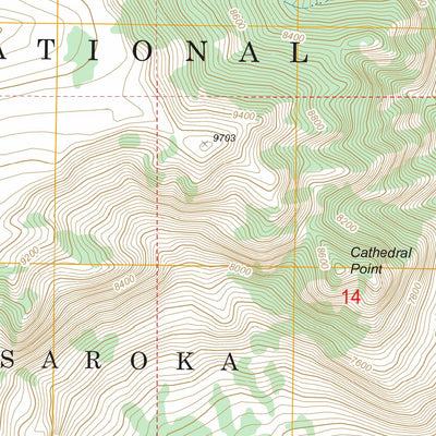 US Forest Service - Topo Cathedral Point, MT FSTopo Legacy digital map