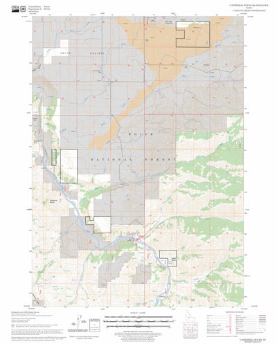 US Forest Service - Topo Cathedral Rocks, ID FSTopo Legacy digital map