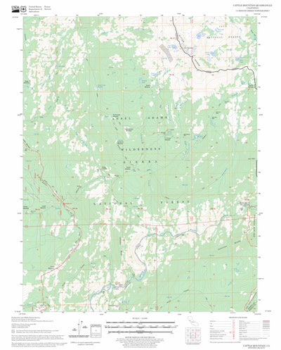 US Forest Service - Topo Cattle Mountain, CA FSTopo Legacy digital map