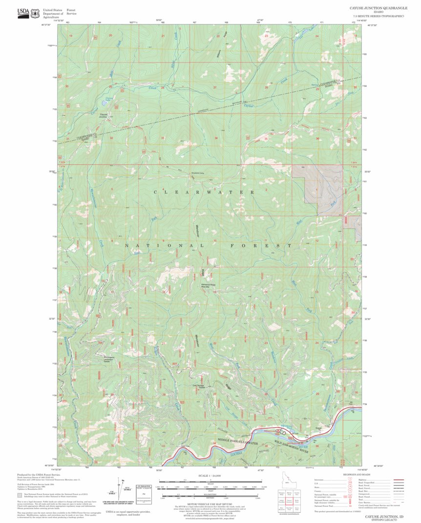 Cayuse Junction, ID FSTopo Legacy Map by US Forest Service - Topo ...