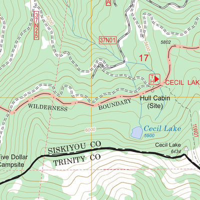 US Forest Service - Topo Cecil Lake, CA FSTopo Legacy digital map