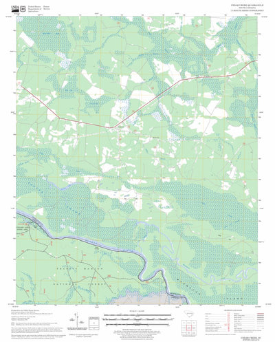 US Forest Service - Topo Cedar Creek, SC FSTopo Legacy digital map