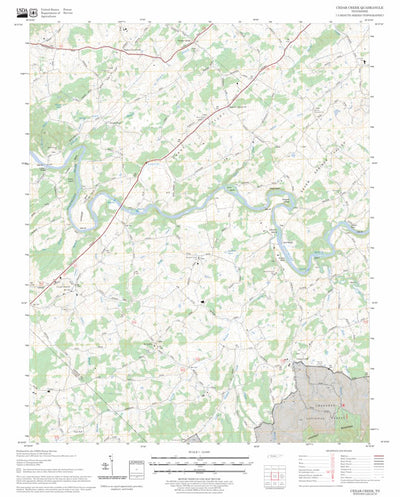 US Forest Service - Topo Cedar Creek, TN FSTopo Legacy digital map