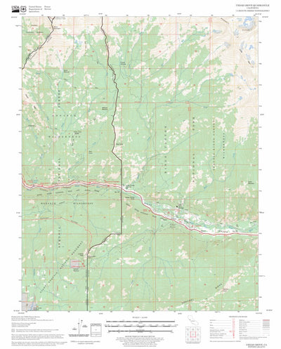 US Forest Service - Topo Cedar Grove, CA FSTopo Legacy digital map