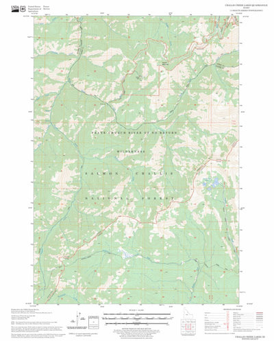 US Forest Service - Topo Challis Creek Lakes, ID FSTopo Legacy digital map