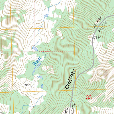 US Forest Service - Topo Cherry Lake North, CA FSTopo Legacy digital map
