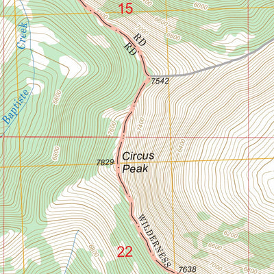 US Forest Service - Topo Circus Peak, MT FSTopo Legacy digital map