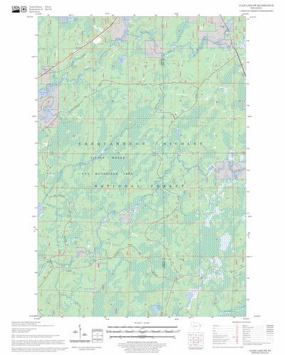 US Forest Service - Topo Clam Lake SW, WI FSTopo Legacy digital map