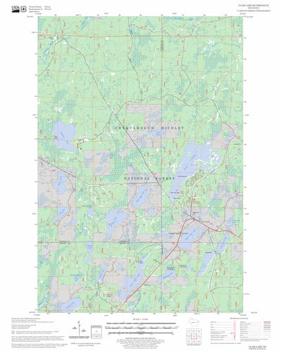US Forest Service - Topo Clam Lake, WI FSTopo Legacy digital map