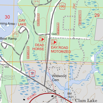 US Forest Service - Topo Clam Lake, WI FSTopo Legacy digital map