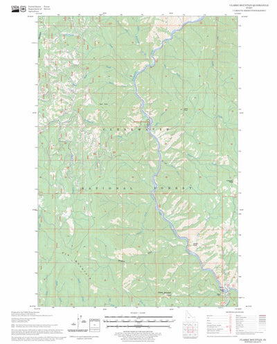 US Forest Service - Topo Clarke Mountain, ID FSTopo Legacy digital map