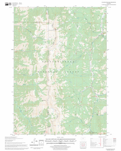 US Forest Service - Topo Clause Peak, WY FSTopo Legacy digital map