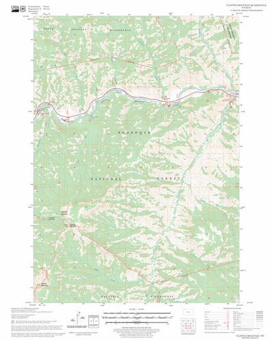 US Forest Service - Topo Clayton Mountain, WY FSTopo Legacy digital map