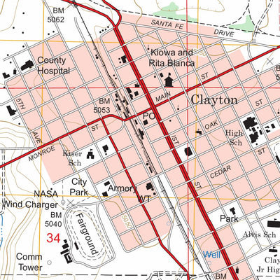 US Forest Service - Topo Clayton, NM FSTopo Legacy digital map