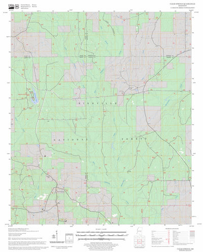 US Forest Service - Topo Clear Springs, MS FSTopo Legacy digital map