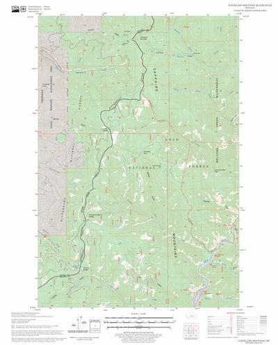 US Forest Service - Topo Cleveland Mountain, MT FSTopo Legacy digital map