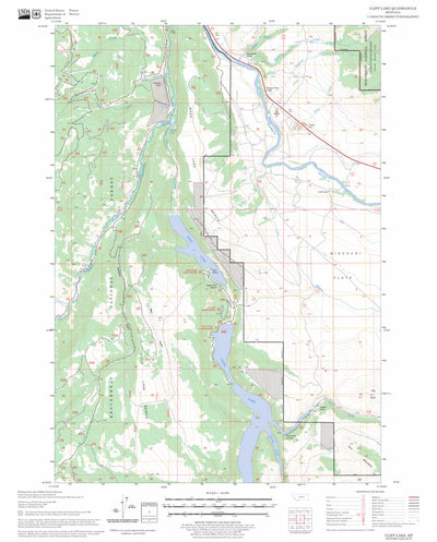 US Forest Service - Topo Cliff Lake, MT FSTopo Legacy digital map