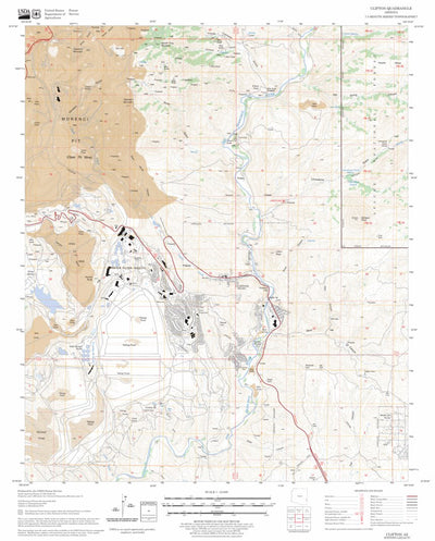 US Forest Service - Topo Clifton, AZ FSTopo Legacy digital map
