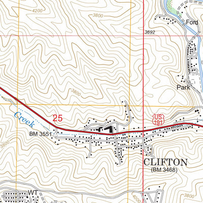 US Forest Service - Topo Clifton, AZ FSTopo Legacy digital map