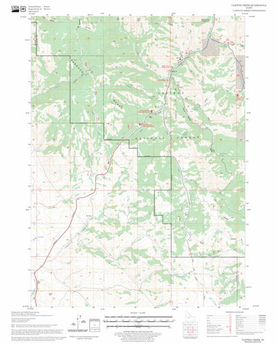 US Forest Service - Topo Clifton Creek, ID FSTopo Legacy digital map