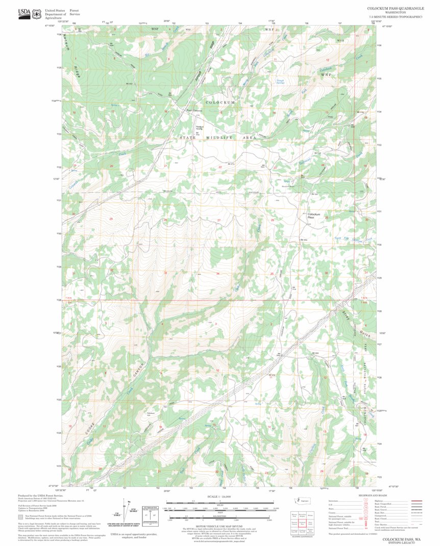 Colockum Pass, WA FSTopo Legacy Map by US Forest Service - Topo ...
