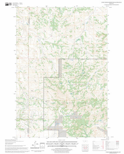 US Forest Service - Topo Cook Creek Reservoir, MT FSTopo Legacy digital map