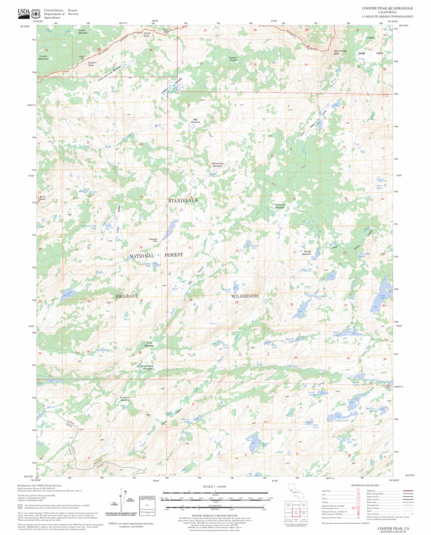 Cooper Peak, CA FSTopo Legacy Map by US Forest Service - Topo | Avenza Maps