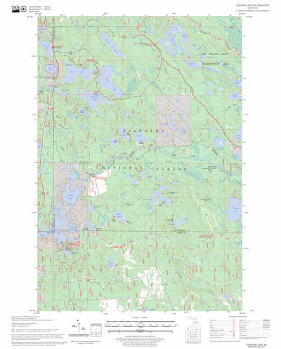 US Forest Service - Topo Corner Lake, MI FSTopo Legacy digital map
