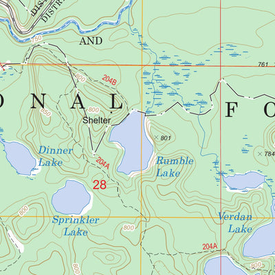 US Forest Service - Topo Corner Lake, MI FSTopo Legacy digital map