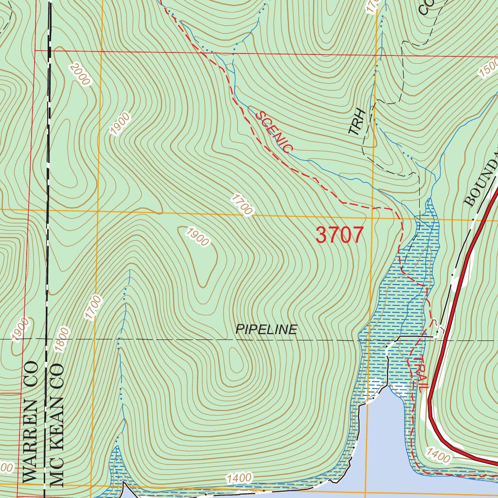 Cornplanter Run, PA - NY FSTopo Legacy Map by US Forest Service - Topo ...
