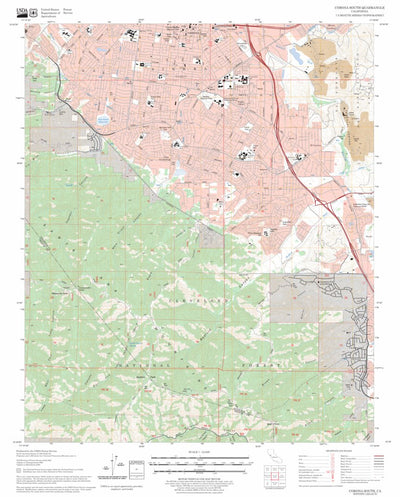 US Forest Service - Topo Corona South, CA FSTopo Legacy digital map