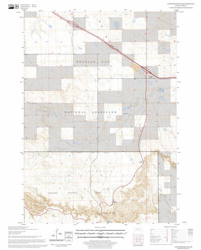 US Forest Service - Topo Cottonwood SW, SD FSTopo Legacy digital map