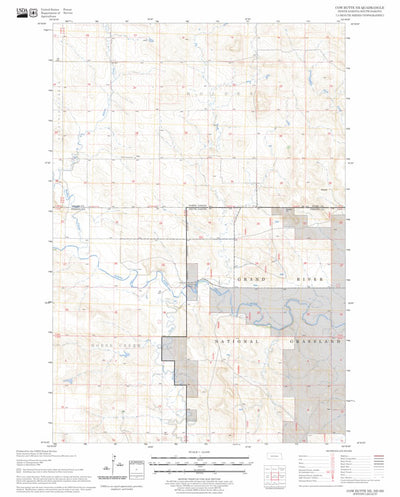 US Forest Service - Topo Cow Butte NE, ND - SD FSTopo Legacy digital map