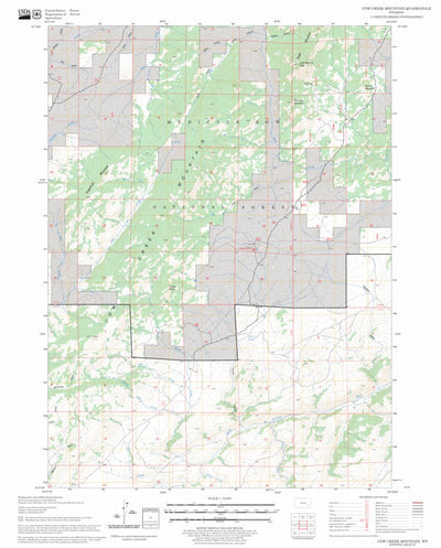 US Forest Service - Topo Cow Creek Mountain, WY FSTopo Legacy digital map