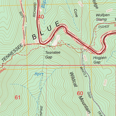US Forest Service - Topo Cowrock, GA FSTopo Legacy digital map