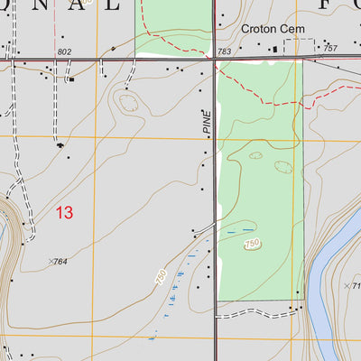 US Forest Service - Topo Croton, MI FSTopo Legacy digital map
