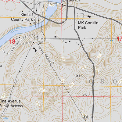 US Forest Service - Topo Croton, MI FSTopo Legacy digital map