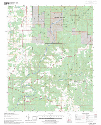 US Forest Service - Topo Cureall NW, MO FSTopo Legacy digital map